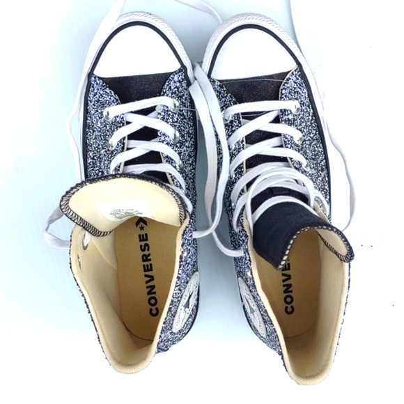WOW💝CONVERSE CTAS Glitter Platform Hightops in Silver Glitter NEW - Picture 8 of 16